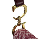 Christian Dior Burgundy Leather Oblique Saddle Handbag