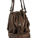 Chanel Brown Leather Essential Square Stitch Bowler Bag 2007