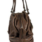Chanel Brown Leather Essential Square Stitch Bowler Bag 2007
