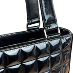 Chanel Glossy Black Patent Leather Chocolate Bar Tote Bag
