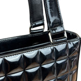 Chanel Glossy Black Patent Leather Chocolate Bar Tote Bag