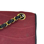 Chanel Vintage Burgundy Cotton Pairs-Seoul Pagoda Flap Bag