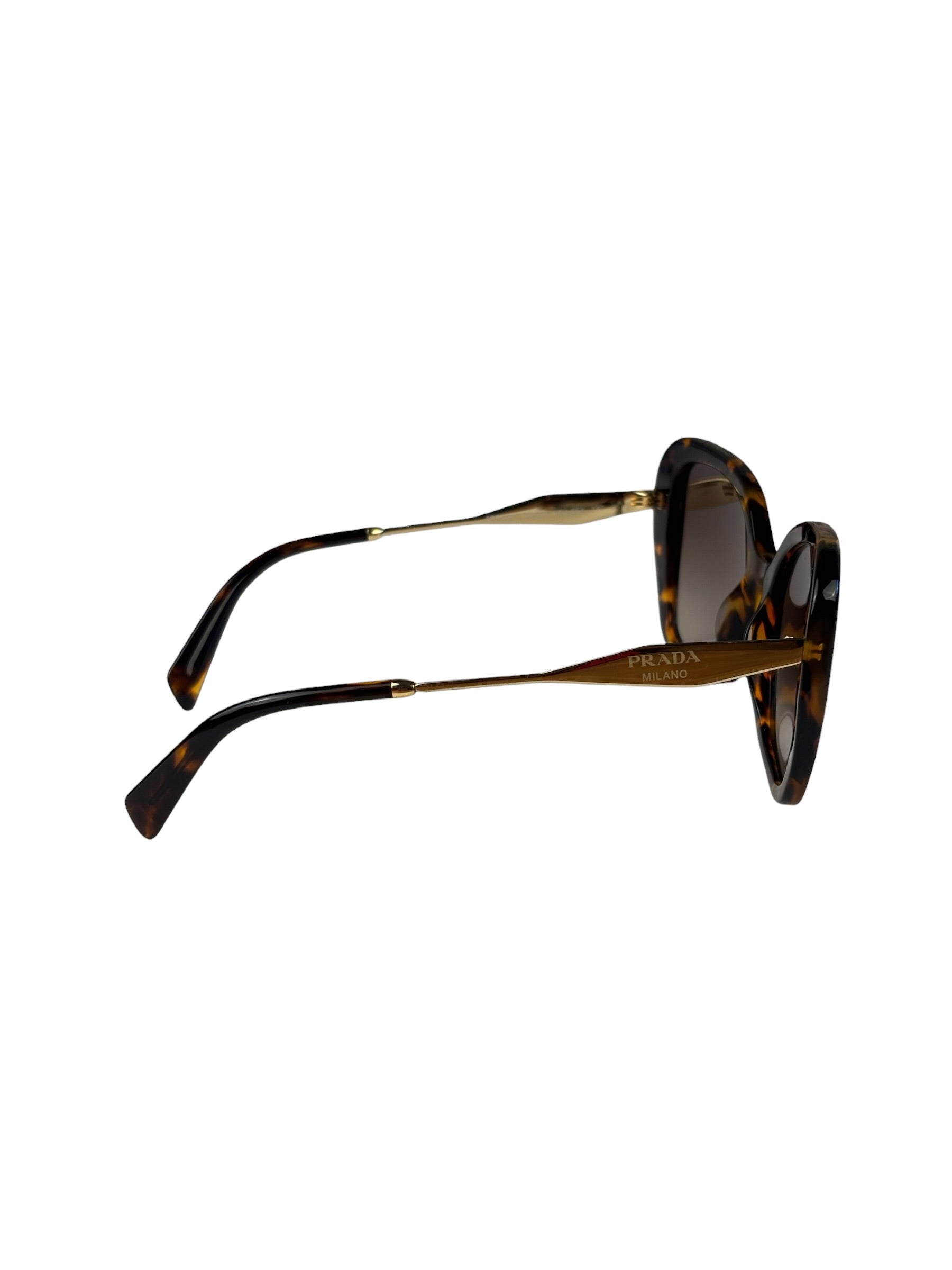 Prada Tortoise Shell SPY 03Y Oversized Butterfly Sunglasses