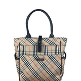 Burberry Vintage Blue Label Nova Check Multi-Pocket Nylon Tote Bag