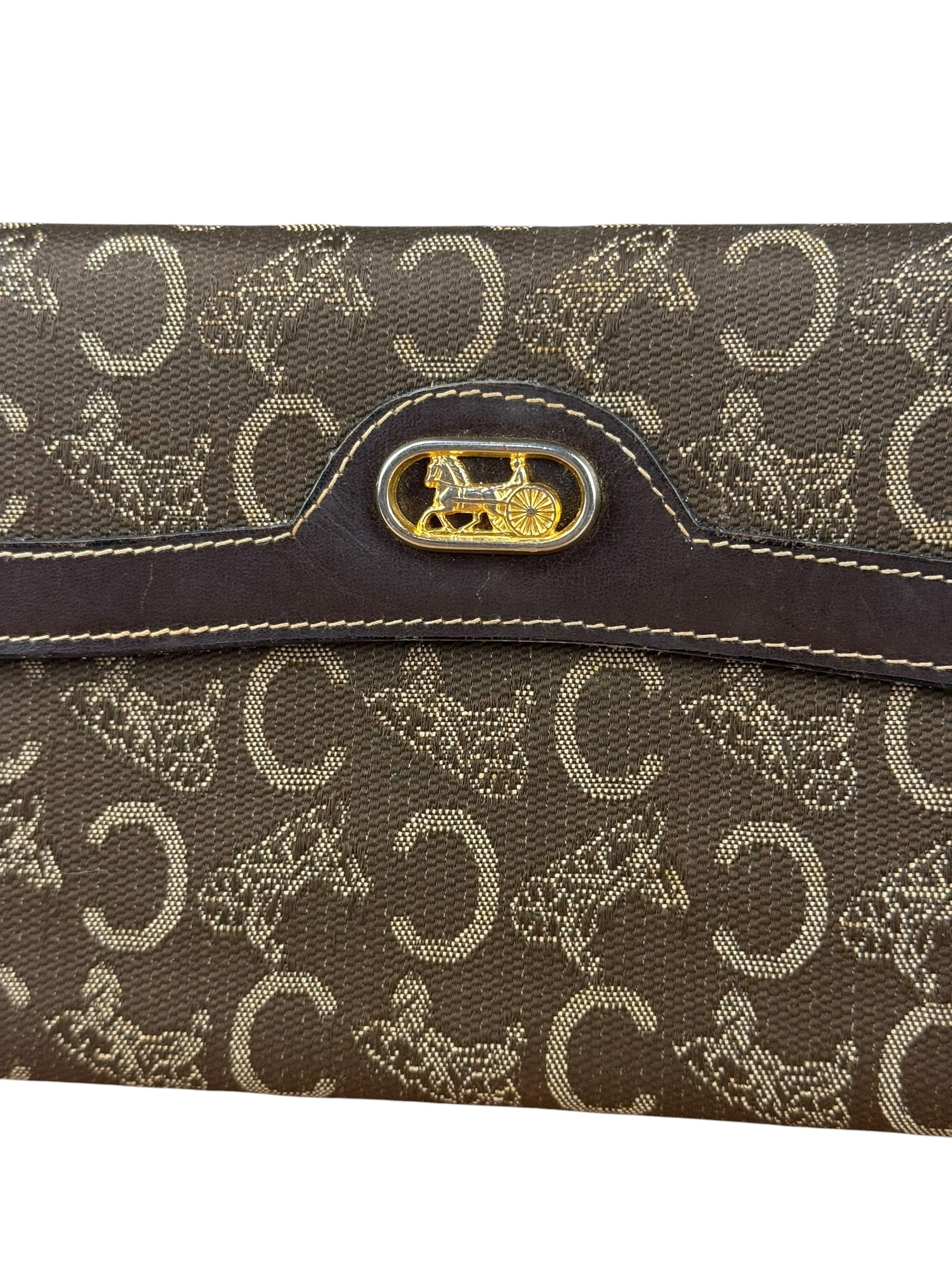 Celine Vintage Canvas Snap Trifold Wallet