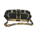 Prada Vintage Tessuto Lucertola Black Lizard Shoulder Bag