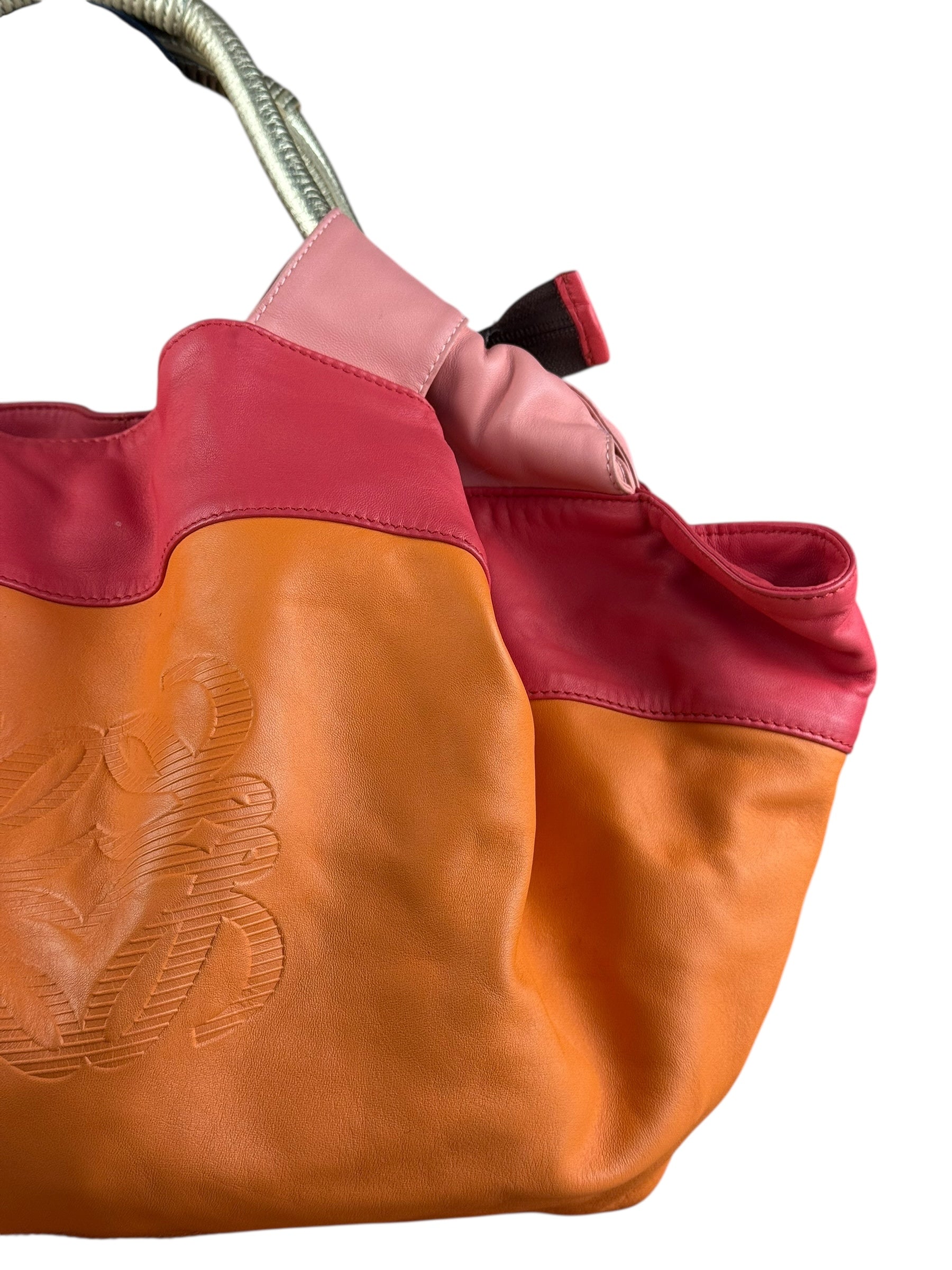 Loewe Leather Nappa Aire Handbag Orange/Pink