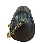 Chanel Black Quilted Leather CC Tassel Barrel Mini Chain Bag