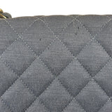 Chanel Blue Jersey Classic Flap Shoulder Bag 2009