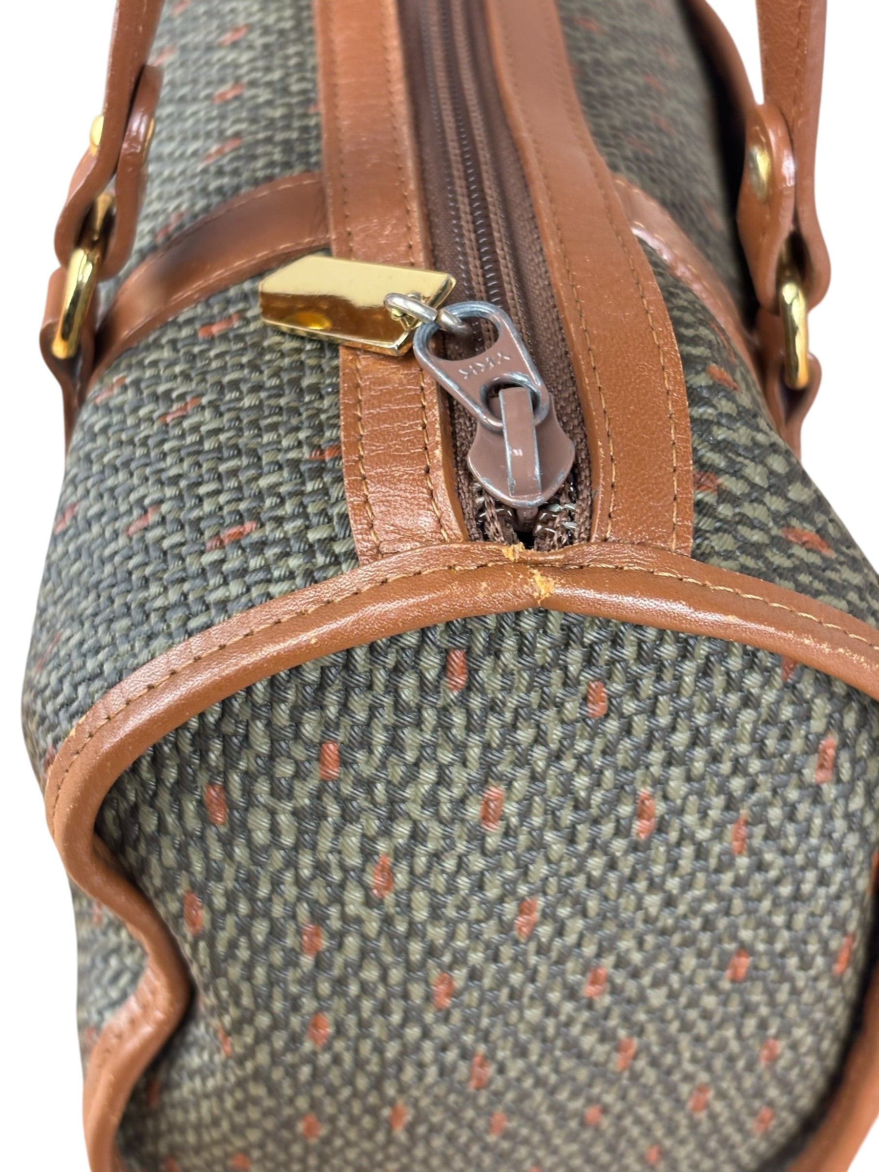 Yves Saint Laurent Vintage Brown Leather Woven Hand Bag