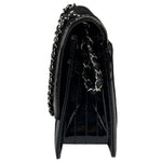 Chanel Black Patent Leather Trim/Cotton 2.55 Reissue Flap Bag 2000