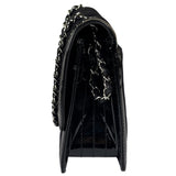 Chanel Black Patent Leather Trim/Cotton 2.55 Reissue Flap Bag 2000