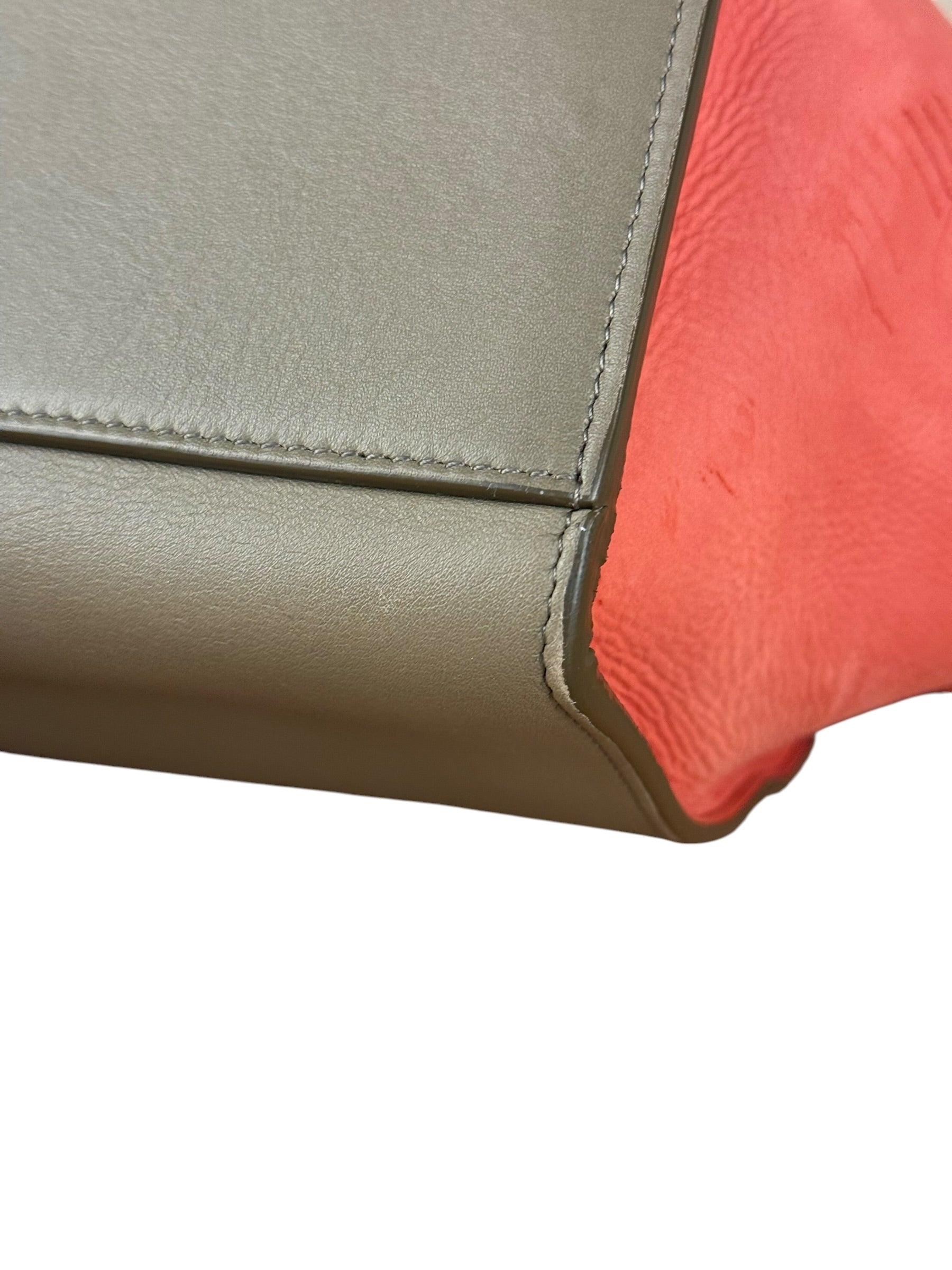 Celine Tricolor Trapeze Pebbled Leather Hand Bag