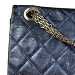 Chanel Blue Metallic Aged Quilted 2.55 Double Flap Bag 2008