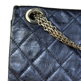 Chanel Blue Metallic Aged Quilted 2.55 Double Flap Bag 2008