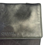 Chanel Vintage Metallic Bronze Lambskin Logo Messenger Bag 1997