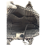 Chanel Bicolor Leather Trim Gingham Canvas Coco Mark Handbag 2010