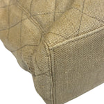 Chanel Vintage Beige Quilted Denim  Tortoise Tote 1996