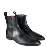Gucci Black Imprime Pattern Leather Chelsea Boot