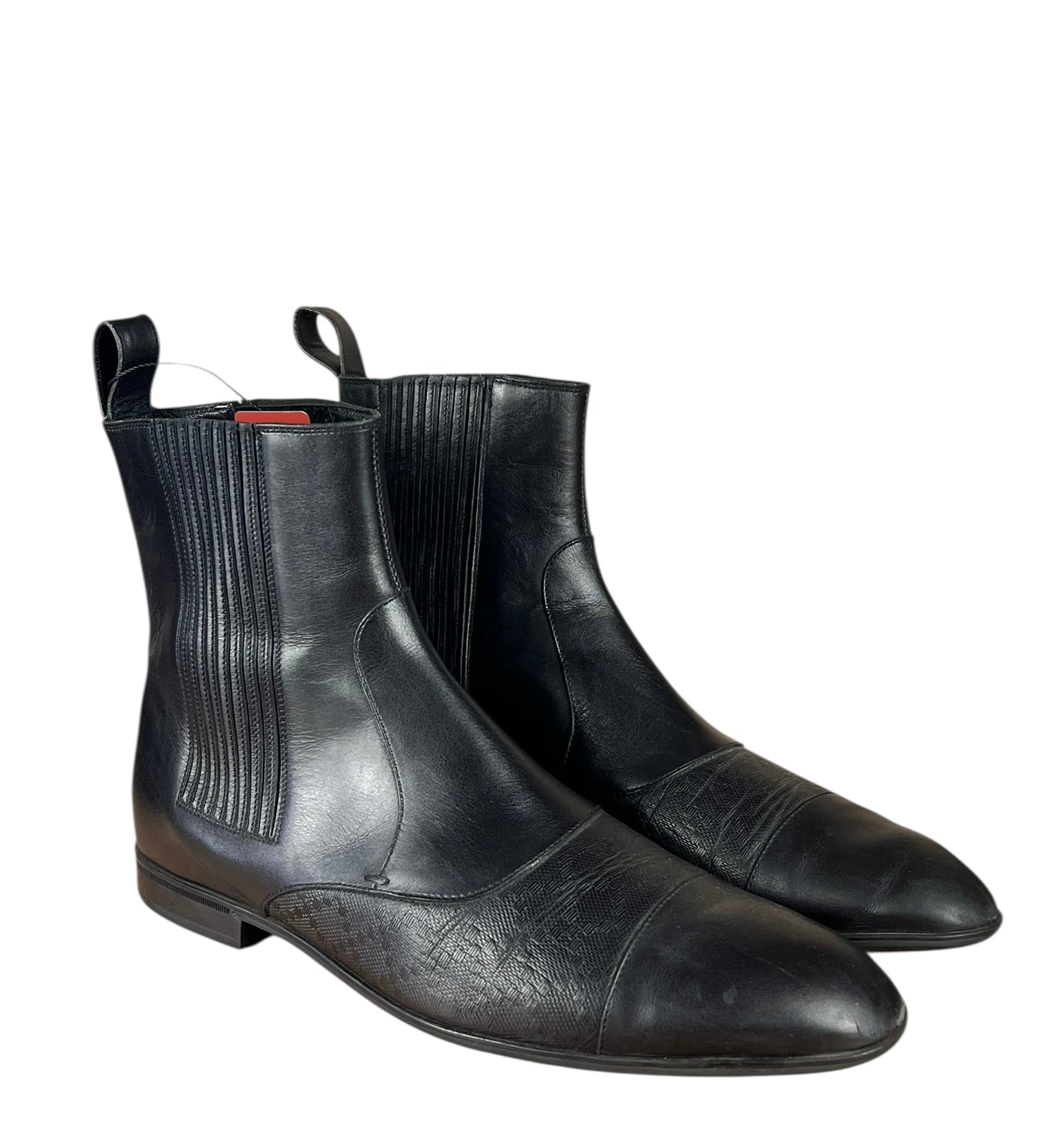 Gucci Black Imprime Pattern Leather Chelsea Boot