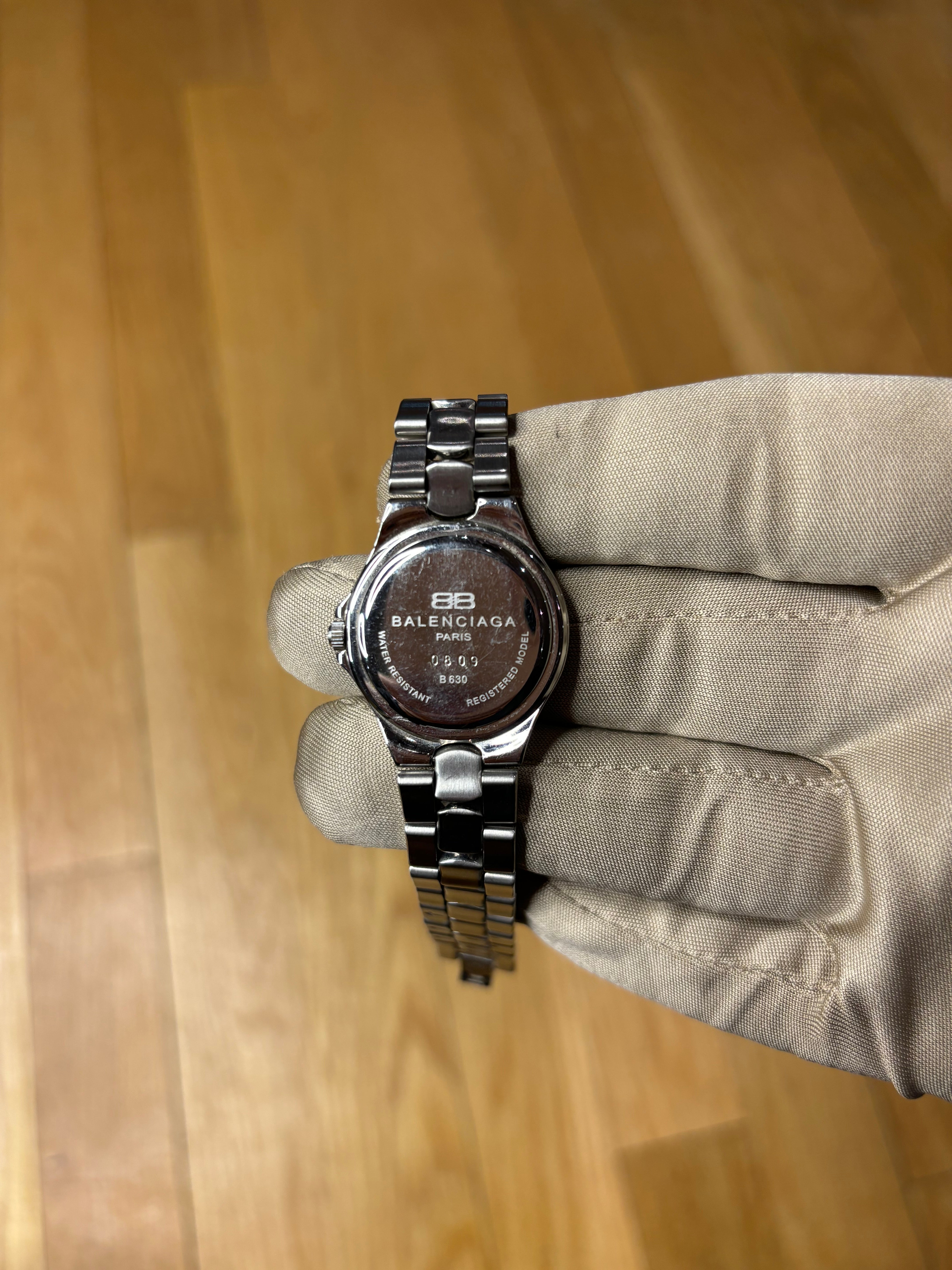 Balenciaga Blue Stick Dial Stainless Steel Band