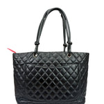 Chanel Black Quilted Leather Ligne Cambon Tote Bag 2004