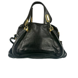 Chloe Black Leather Paraty Shoulder Bag