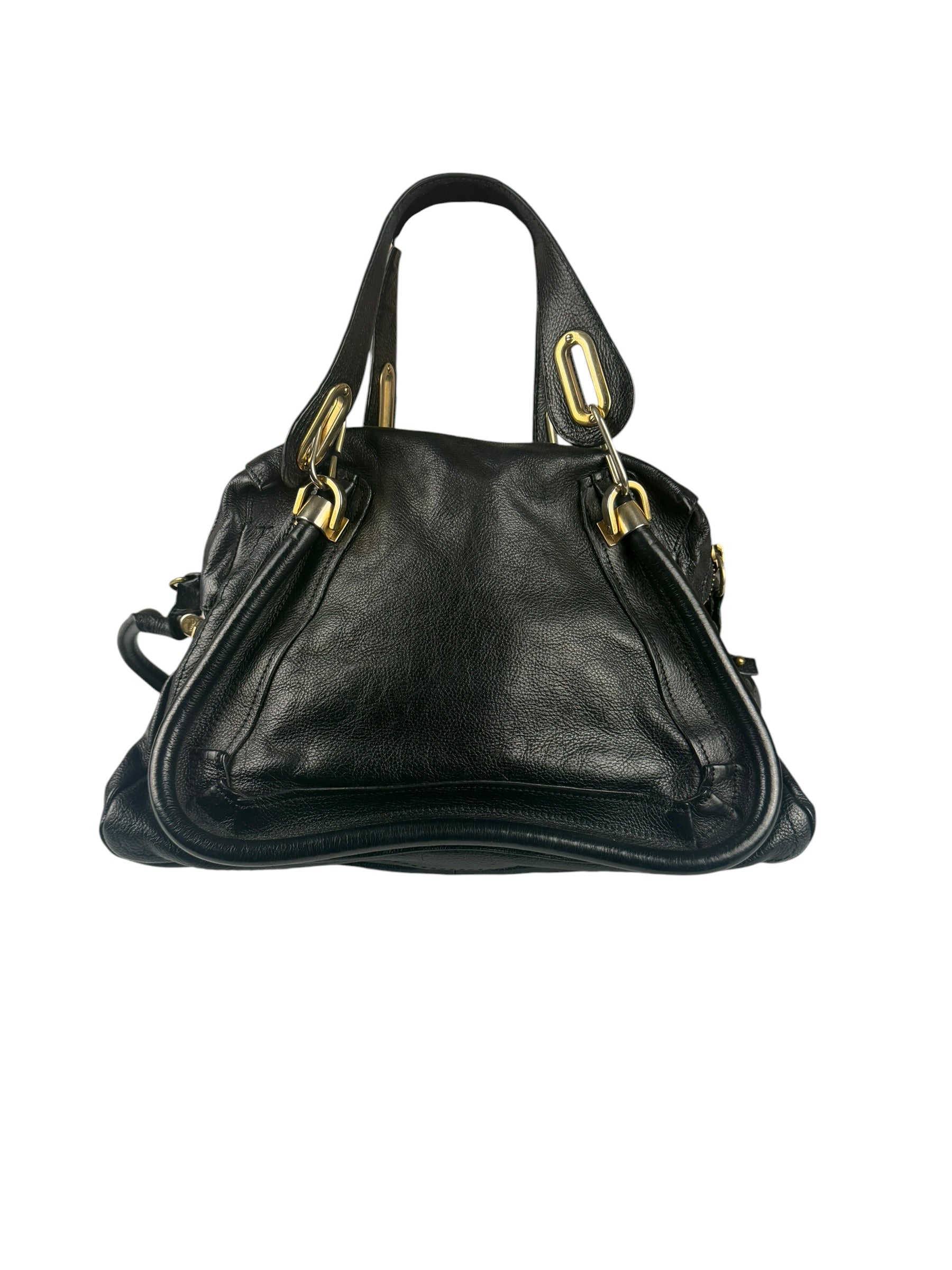 Chloe Black Leather Paraty Shoulder Bag