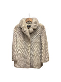 Vintage Moonbat Light Grey Chevron Fur Mink Coat