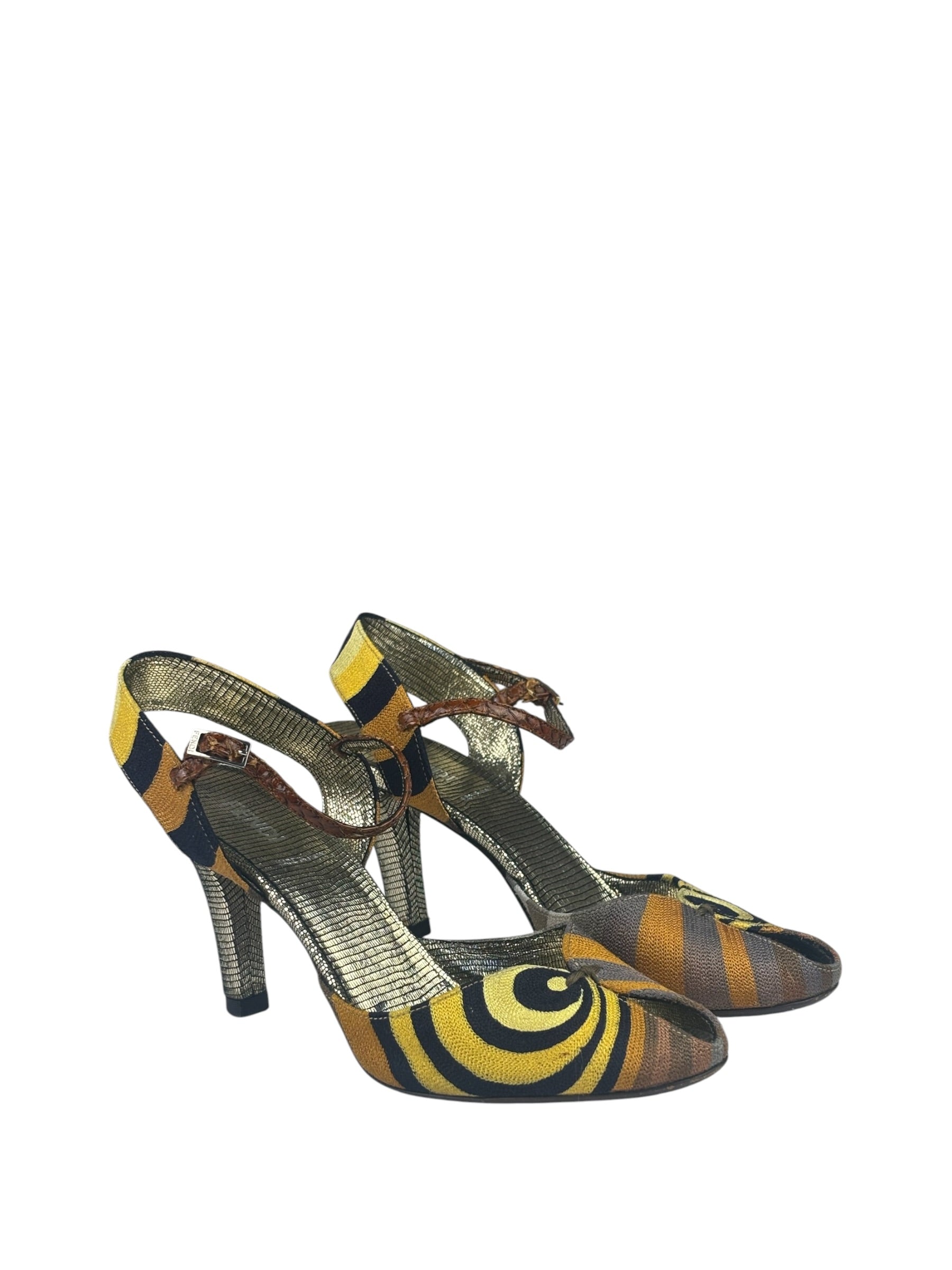 Fendi Vintage Embroidered Heels