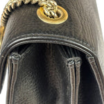 Gucci Black Leather G Interlocking Small Chain Shoulder Bag