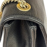 Gucci Black Leather G Interlocking Small Chain Shoulder Bag
