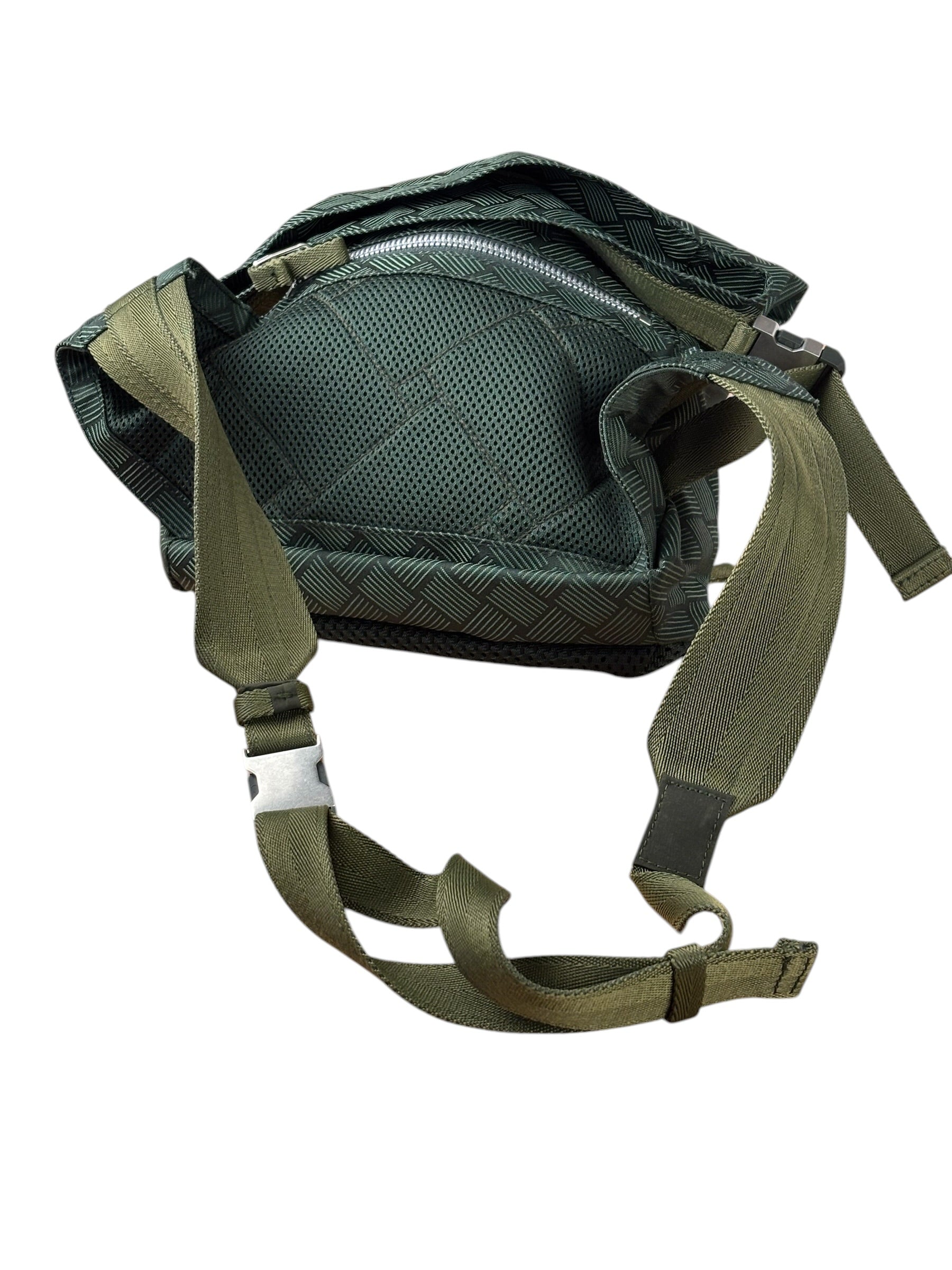 Bottega Veneta Green Nylon/Mesh Intrecciato Belt Bag