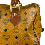 MCM Vintage Leather Logo Boston Handbag