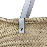Versace Wicker Woven White Medusa Top Handle Tote