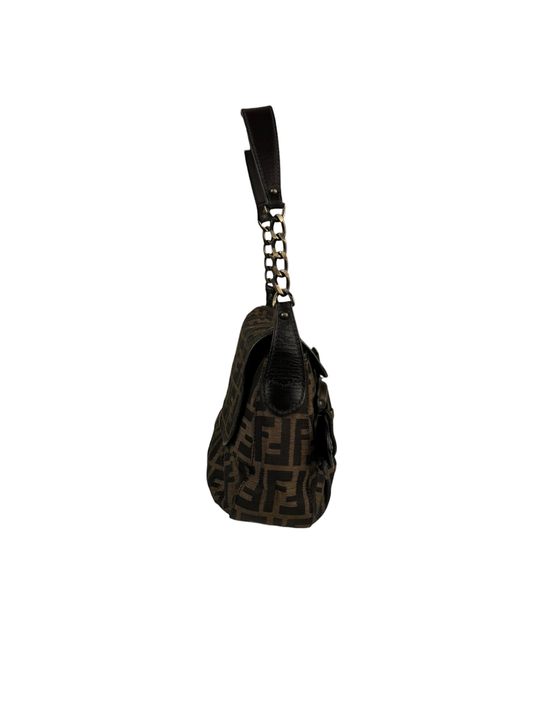 Fendi FF Zucca Vintage B Flap Shoulder Bag
