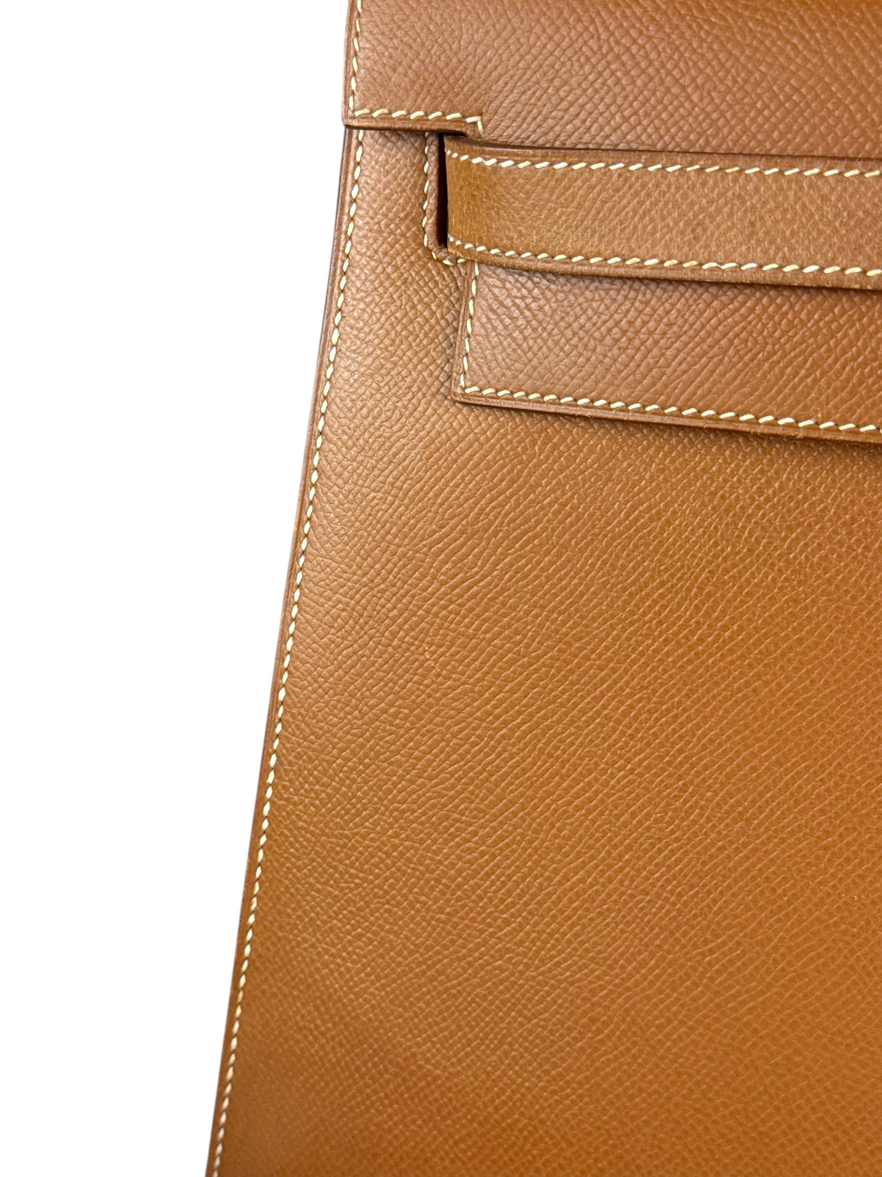 Hermes Kelly 32 Sellier Epsom Gold Handbag 1995