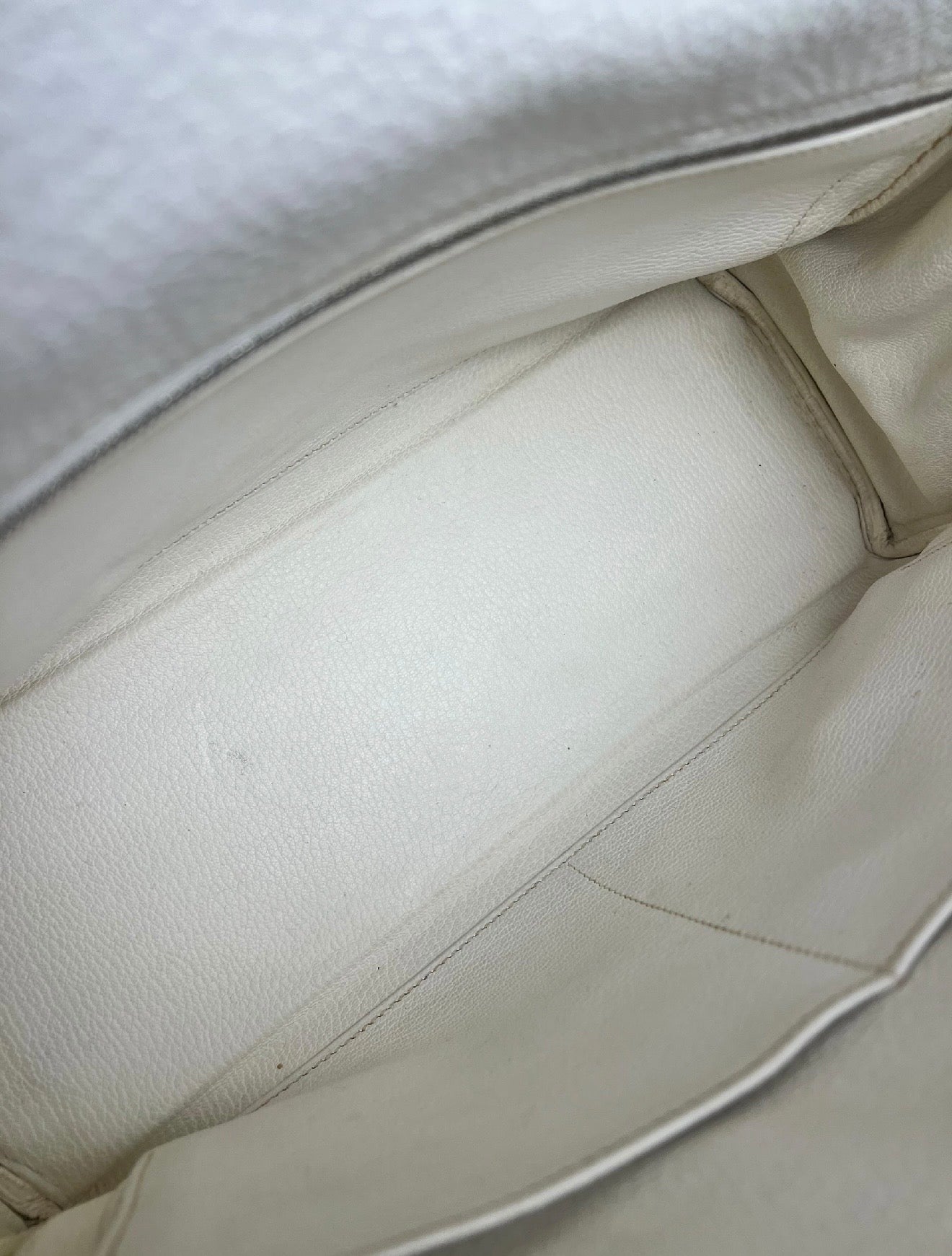 Hermes Kelly 32 White Clemence Leather Handbag 2008