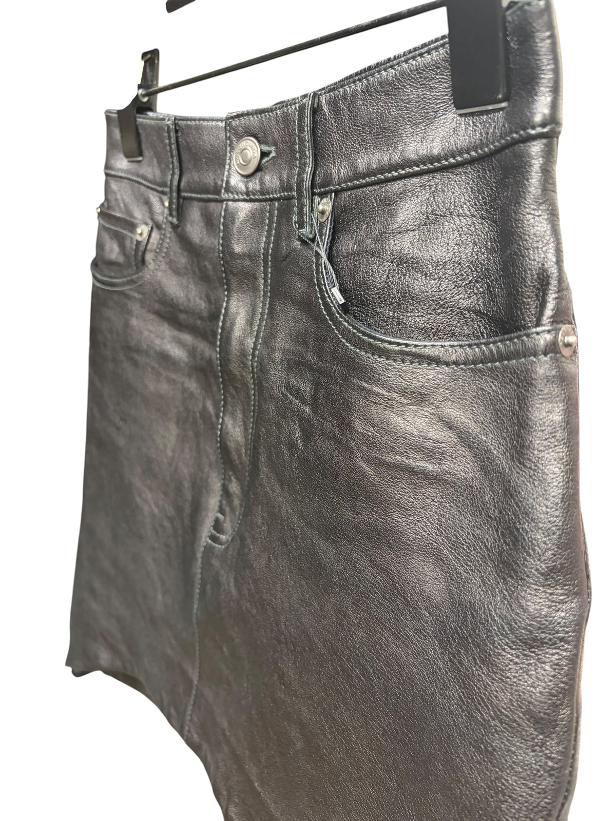 Balenciaga Black Leather Mini Skirt