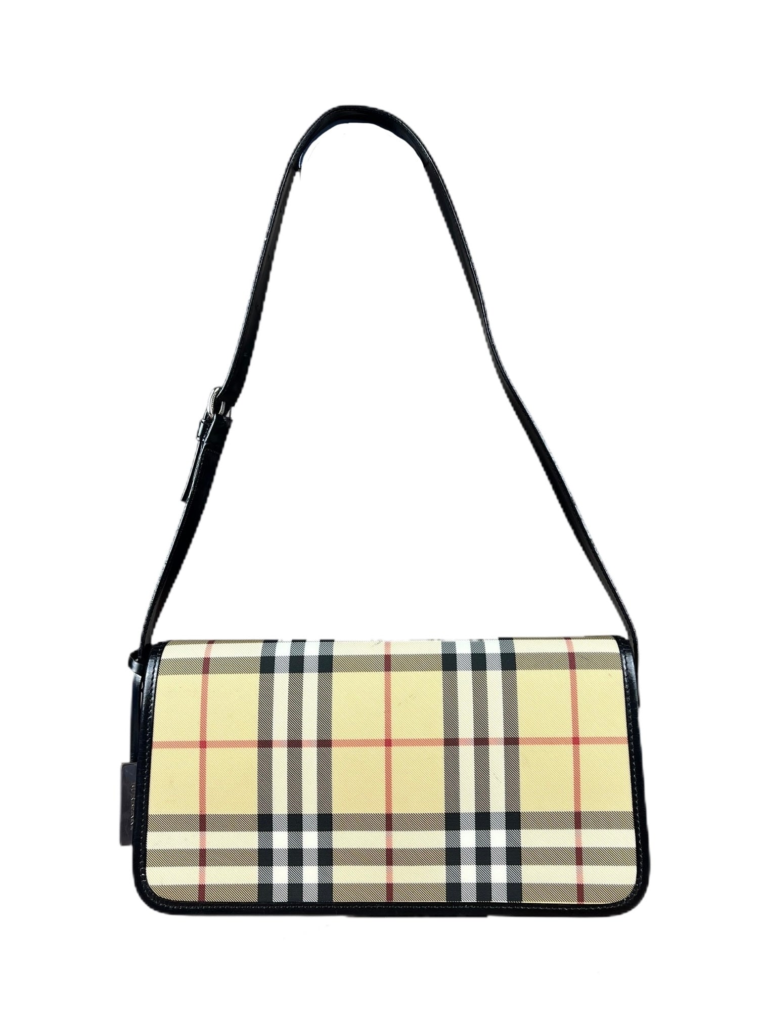 Burberrys Nova Check Flap Shoulder Bag