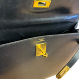 Hermes Kelly 32 Black Box Leather 1991