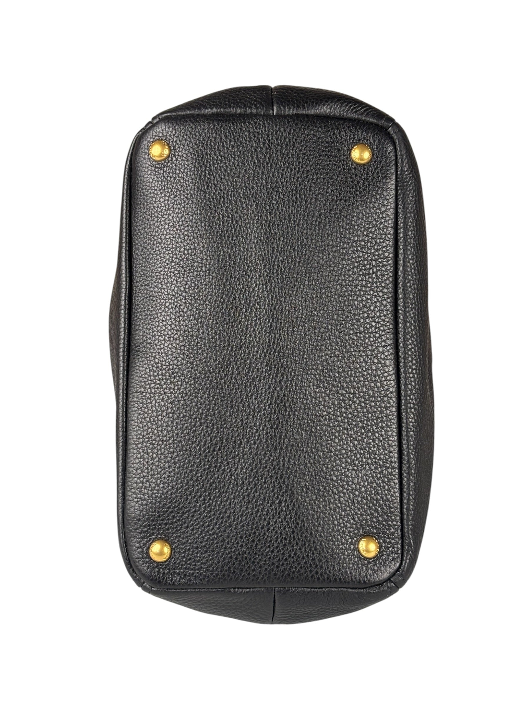 Prada Black Leather Vitello Daino 2Way Handbag