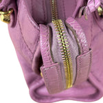 Balenciaga Purple Leather Velo Moto Two-Way Bag