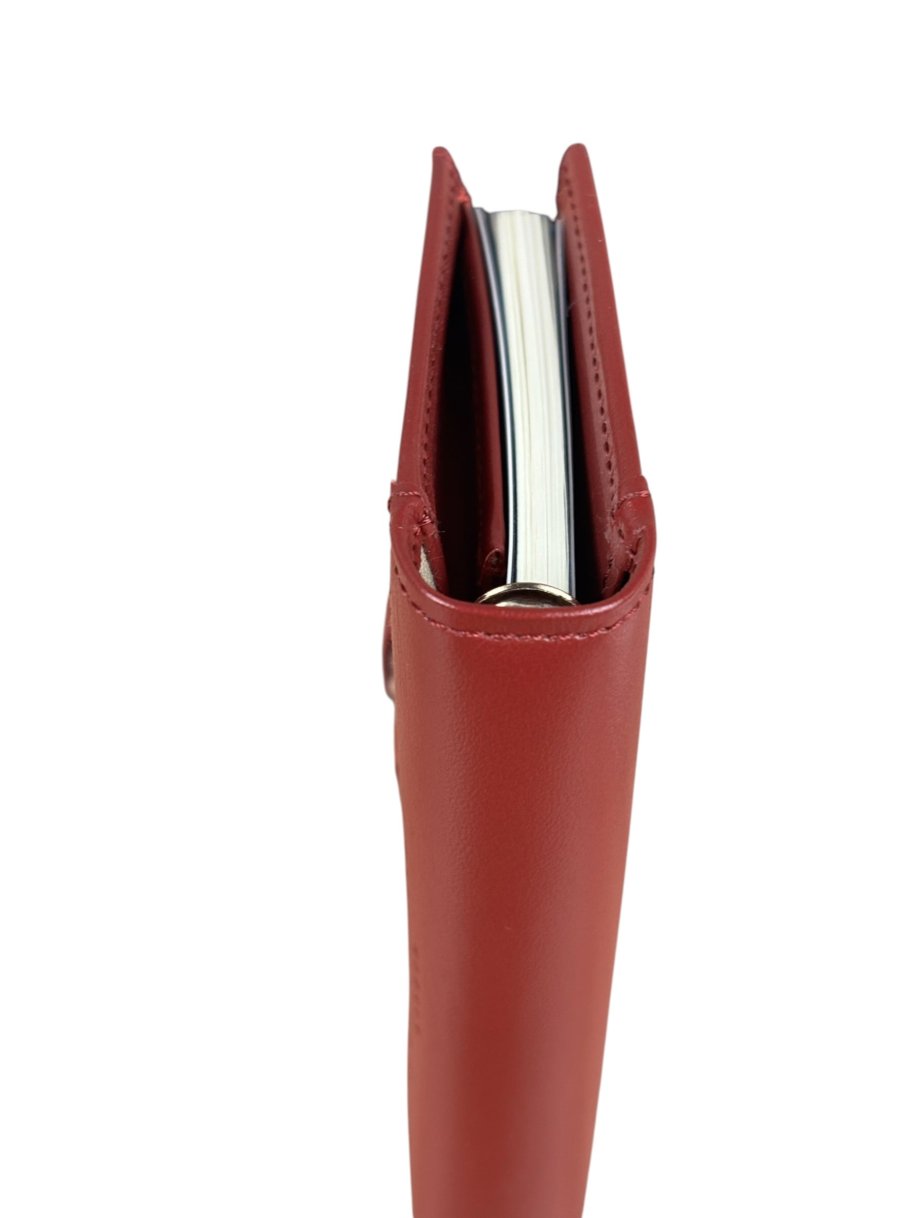 Burberry Red Leather London 5-Ring System Binder Planner