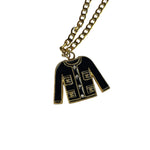 Chanel Black/Gold Jacket Pendant CC Logos Necklace