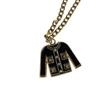 Chanel Black/Gold Jacket Pendant CC Logos Necklace