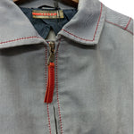 Prada Vintage Blue Striped Canvas Zip Up Collared Jacket