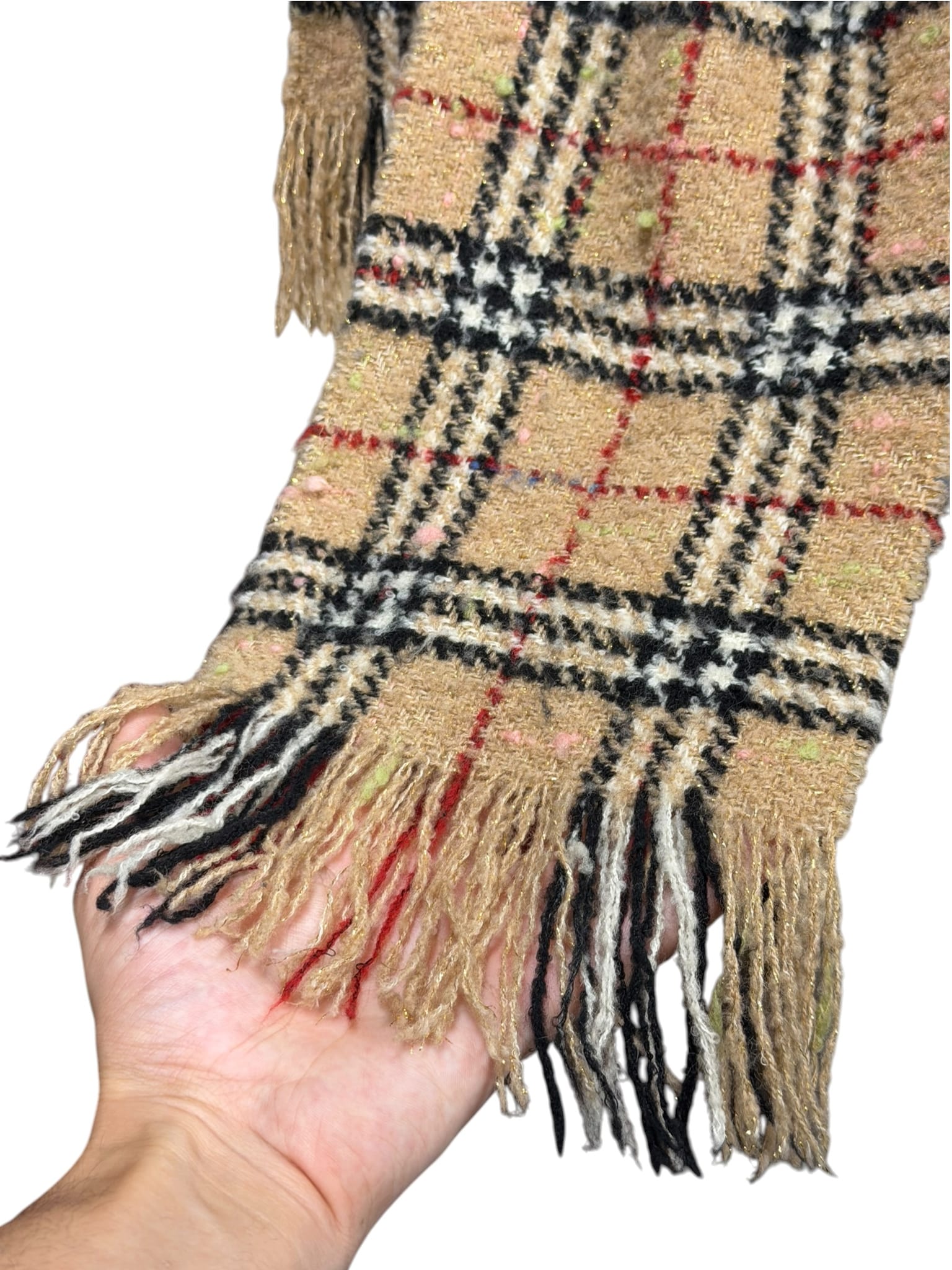 Burberry Check Alpaca Bouclé Wool Scarf