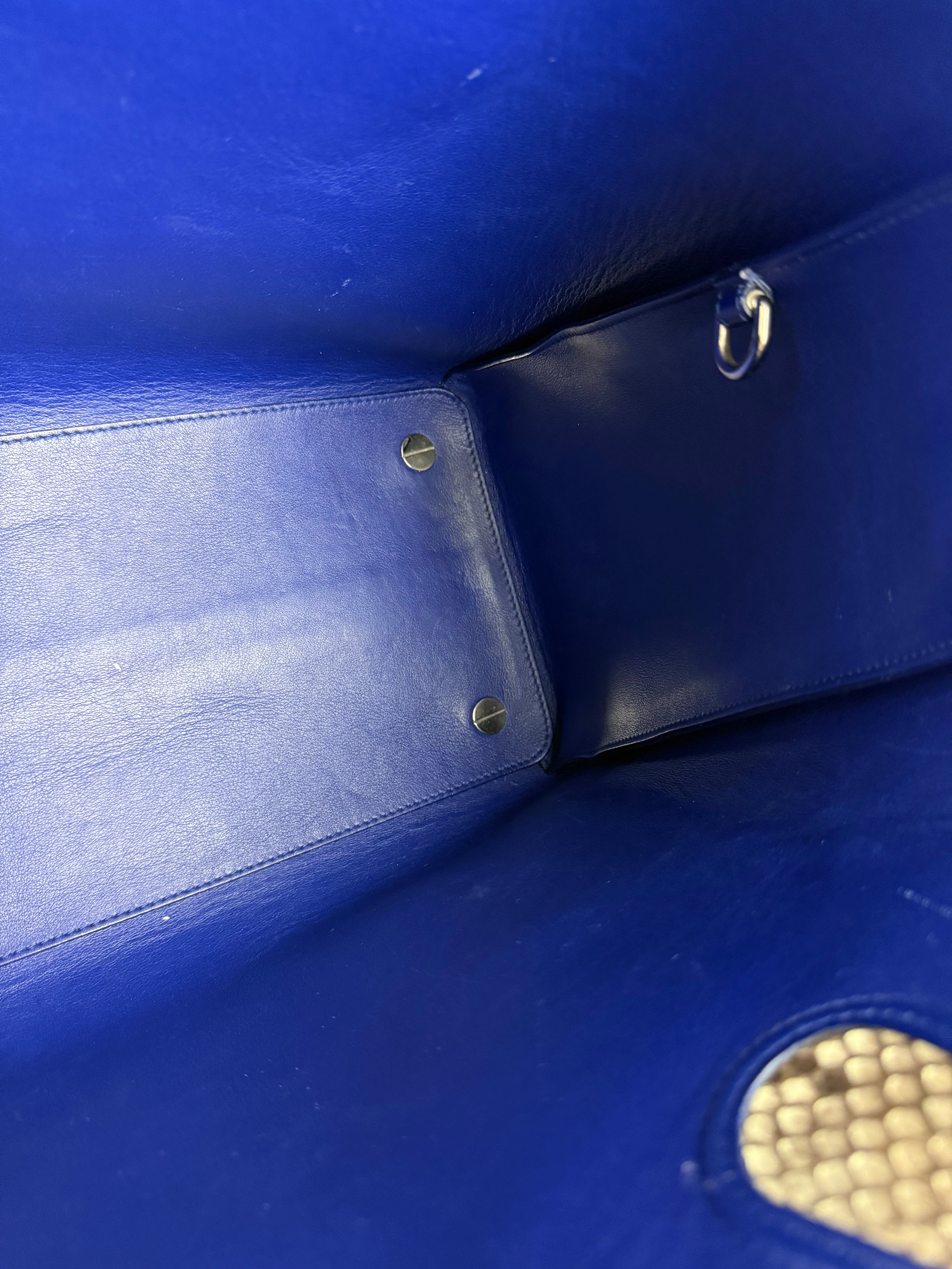 Christian Dior Python Trimmed Blue Addict Tote