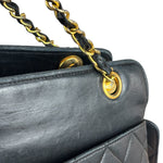 Chanel Vintage Black Quilted Leather Grand Shopping Tote/Shoulder Bag-1990